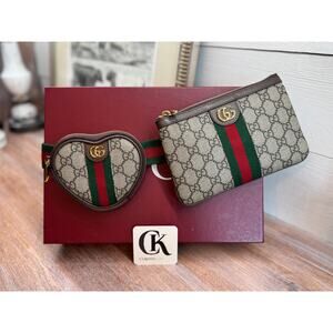 Gucci Ophidia Belt Bag with Heart & Rectangular Pouches NIB Sz 34